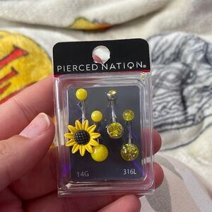 Spencer's Sunflower and Yellow Belly Button Rings